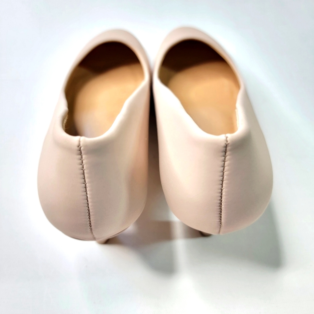 IDIFU Women's Dress Pumps 2 Inch Kitten Heel Round Toe Nude Size 8.5 - Picture 3 of 10